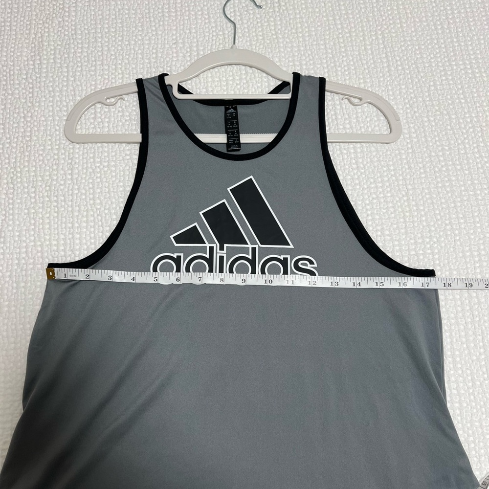 Adidas Women's Gray Racerback Tank Top - Picture 6 of 7
